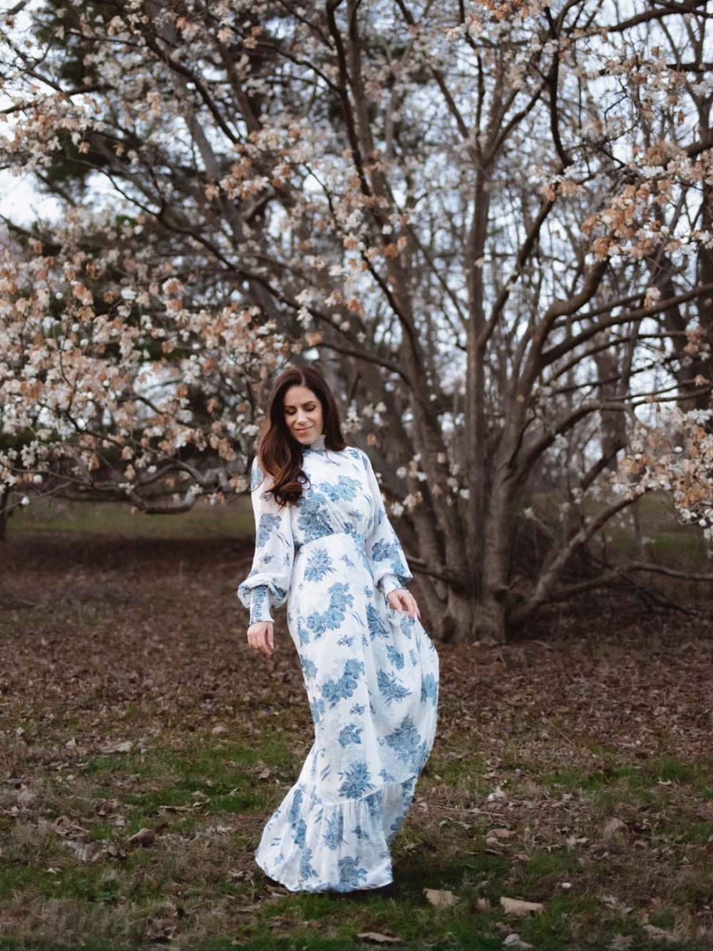 Baltic Born Maxi Dress Blue Floral Luciana Boho Romantic Ethereal Event Whimsy - Picture 3 of 16